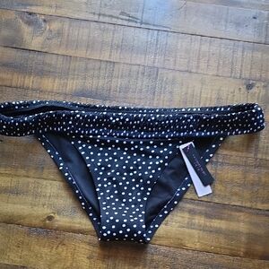 Victoria's Secret Black and White Polka Dot Bikini Bottom Size Large ⭐️NWT⭐️
